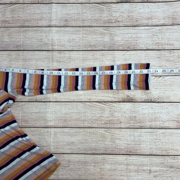 Aeropostale Multi-Color Striped Ribbed Long Sleeve Top Boatneck Large - Picture 3 of 11